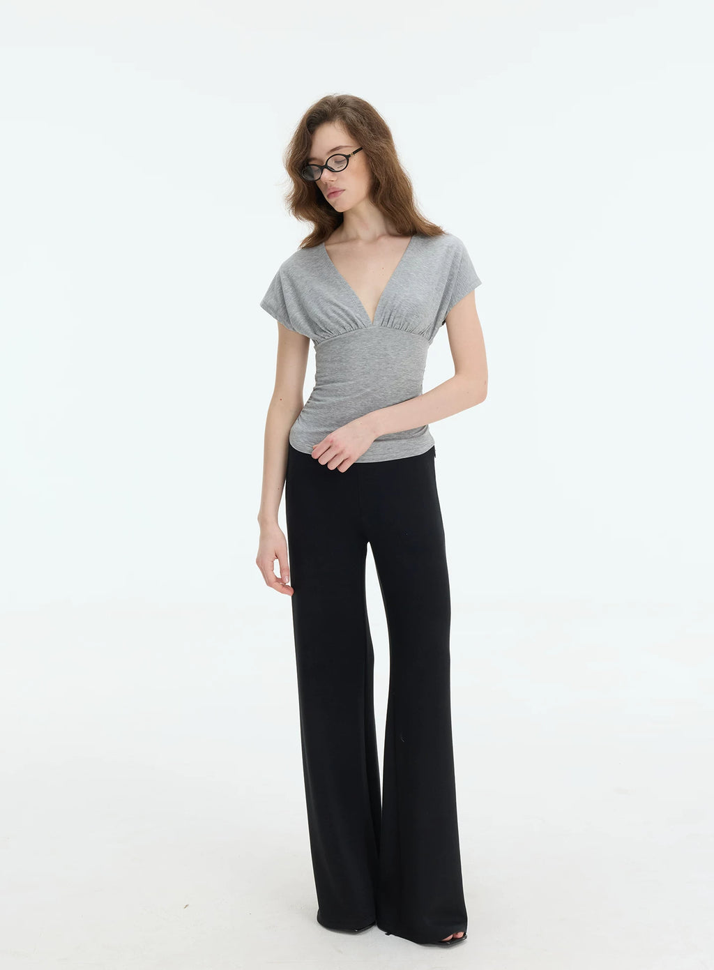 Veryrareme Low Waist Drape Wide Legs Thin Versatile Suit