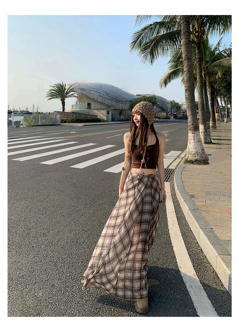 KPSR Plaid Irregular Premium Skirt