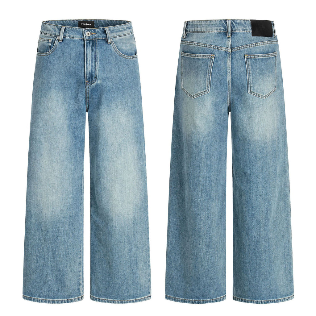 11KN Retro Casual Wide Leg Straight Jeans