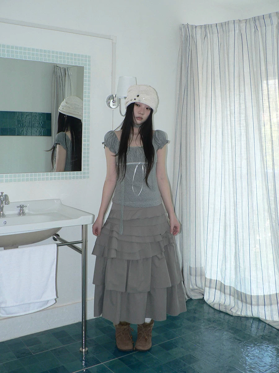Ang: Project Irregular High Waist Side Zip Cake Skirt
