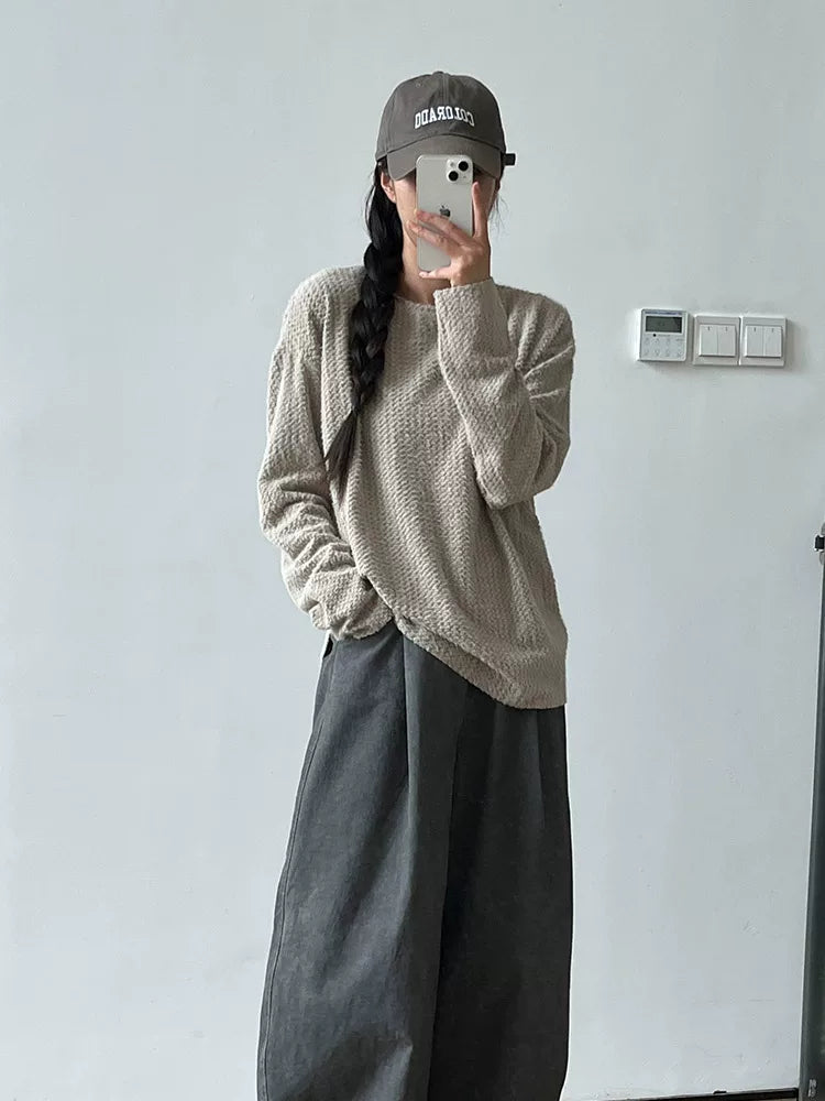FOYEEN Autumn Plush Multi-Color Cleanfit Casual Long Sleeve