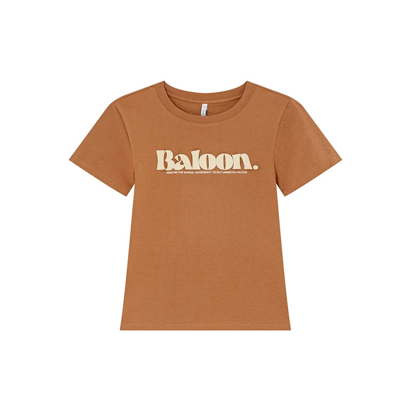 KANO Contrasting Letter Print Front Shoulder Tee