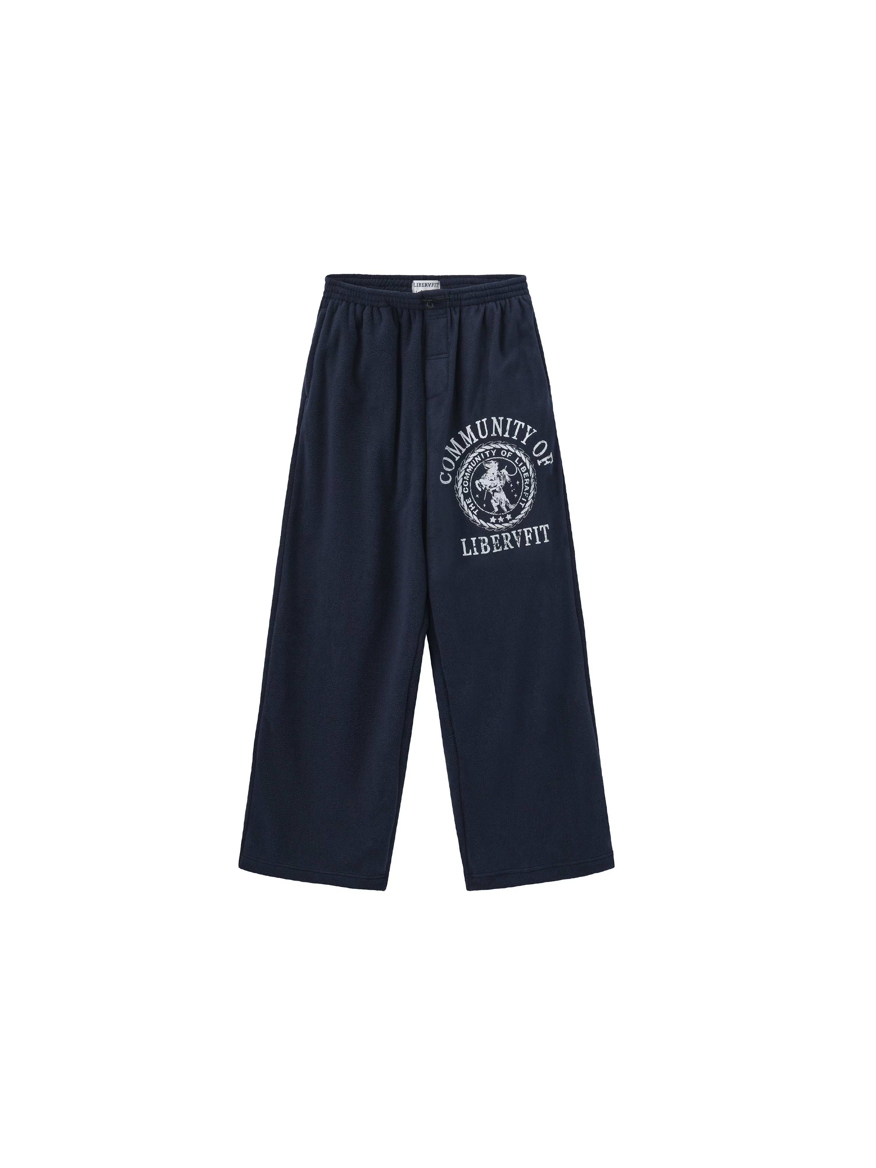 LIBERAFIT Hand-painted Badge Fleece Fleece Drawstring Sweatpants