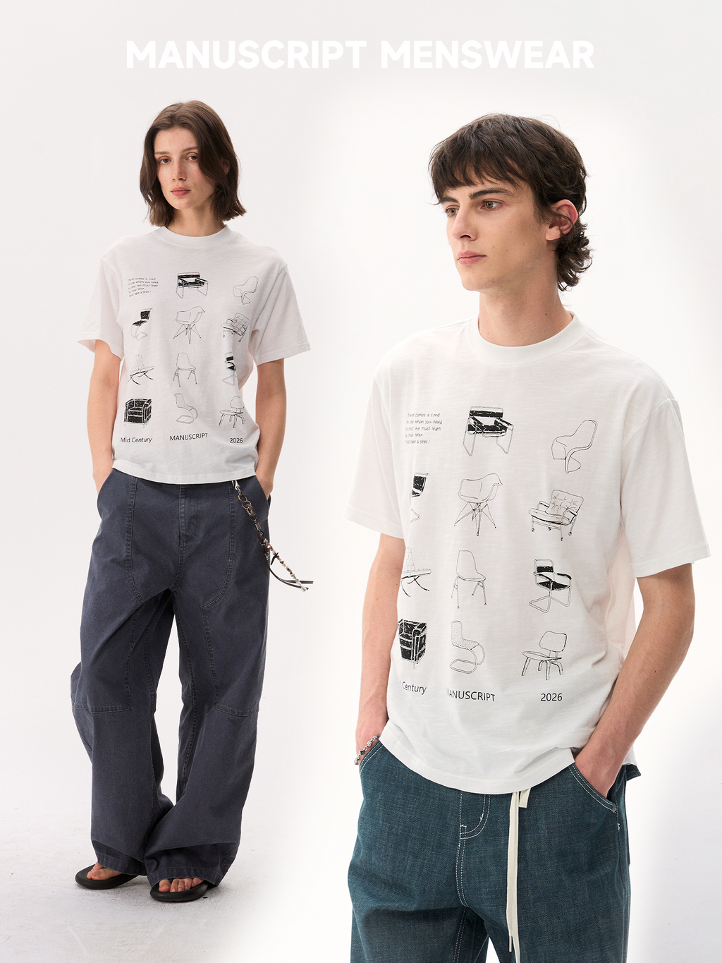 MANUSCRIPT Breathable Comfortable Casual Tee