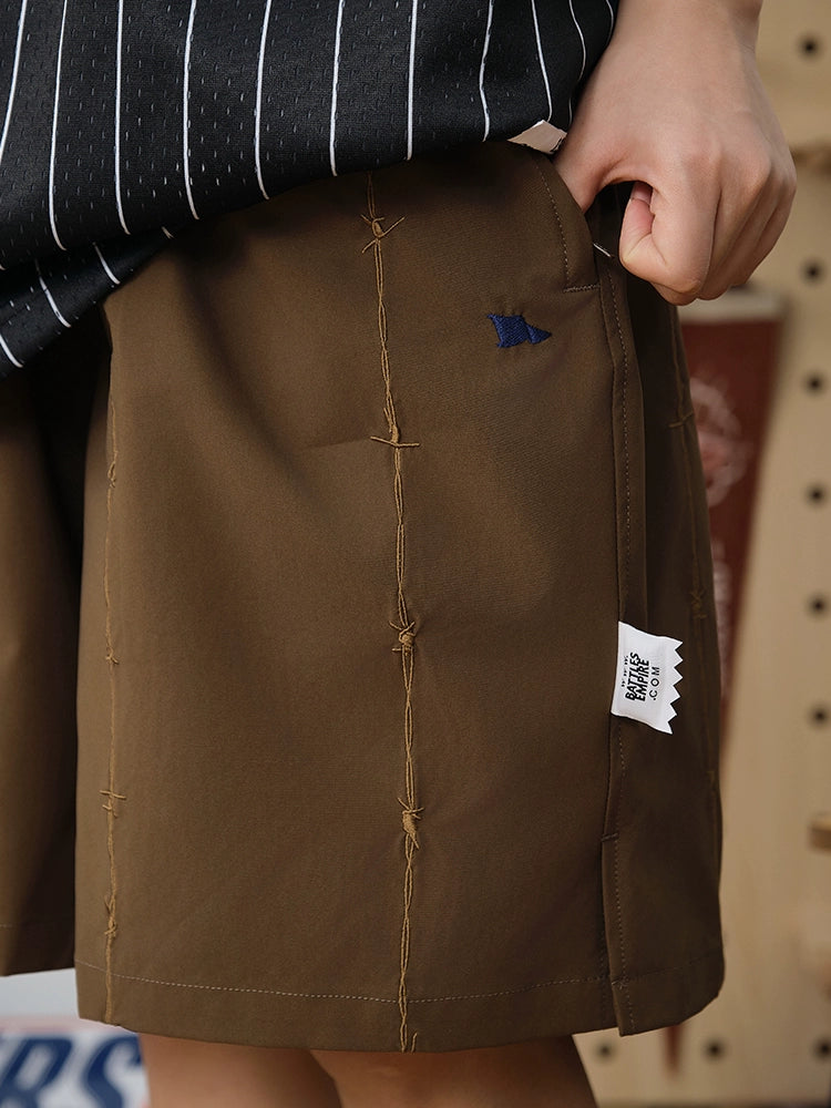Battles Barbed Wire Embroidered Shorts