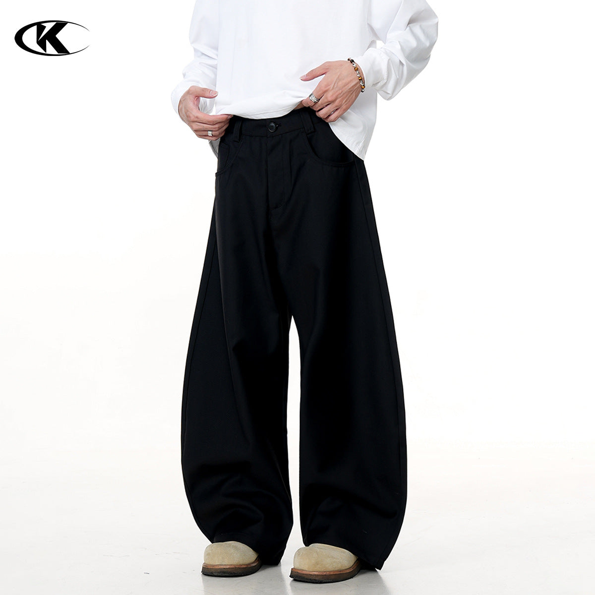 11KN Simple Personality Wide-leg Slacks