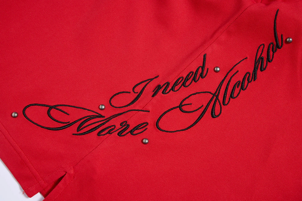 HAS2SONS Polo Neck Embroidery Contrasting Tee