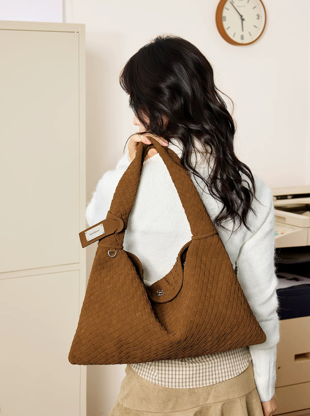 SmoSmos Hand-woven Frosted Leather Underarm Bag