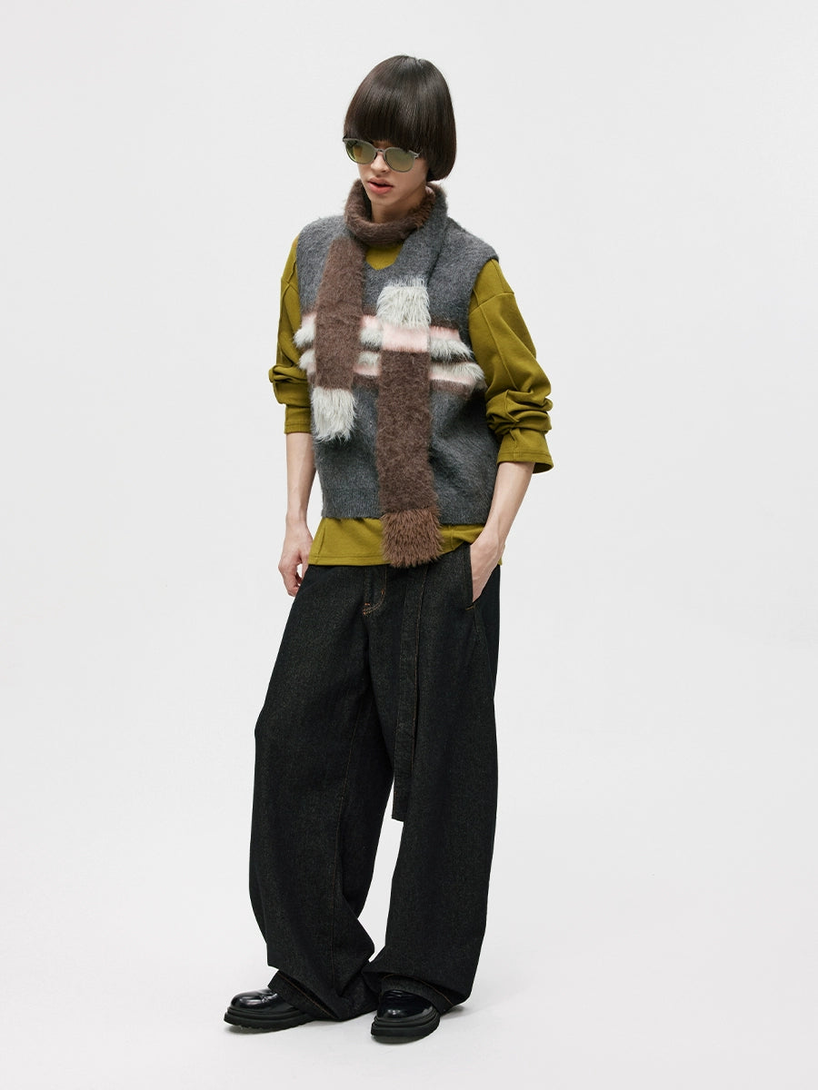 LIMPIDOCULUS Scarf Sweater Vest Vest