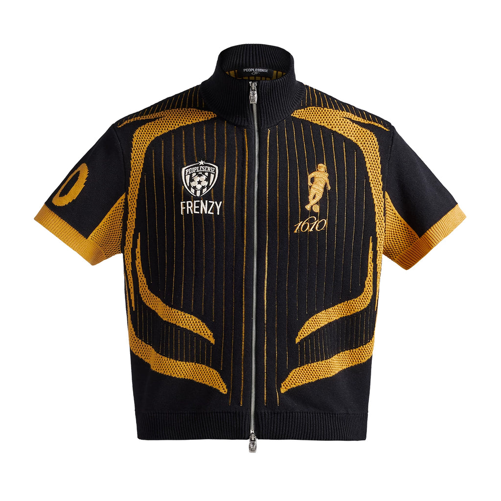 PEOPLESENSE Stand-up Neck Zipper Knitted Polo Shirt Tee