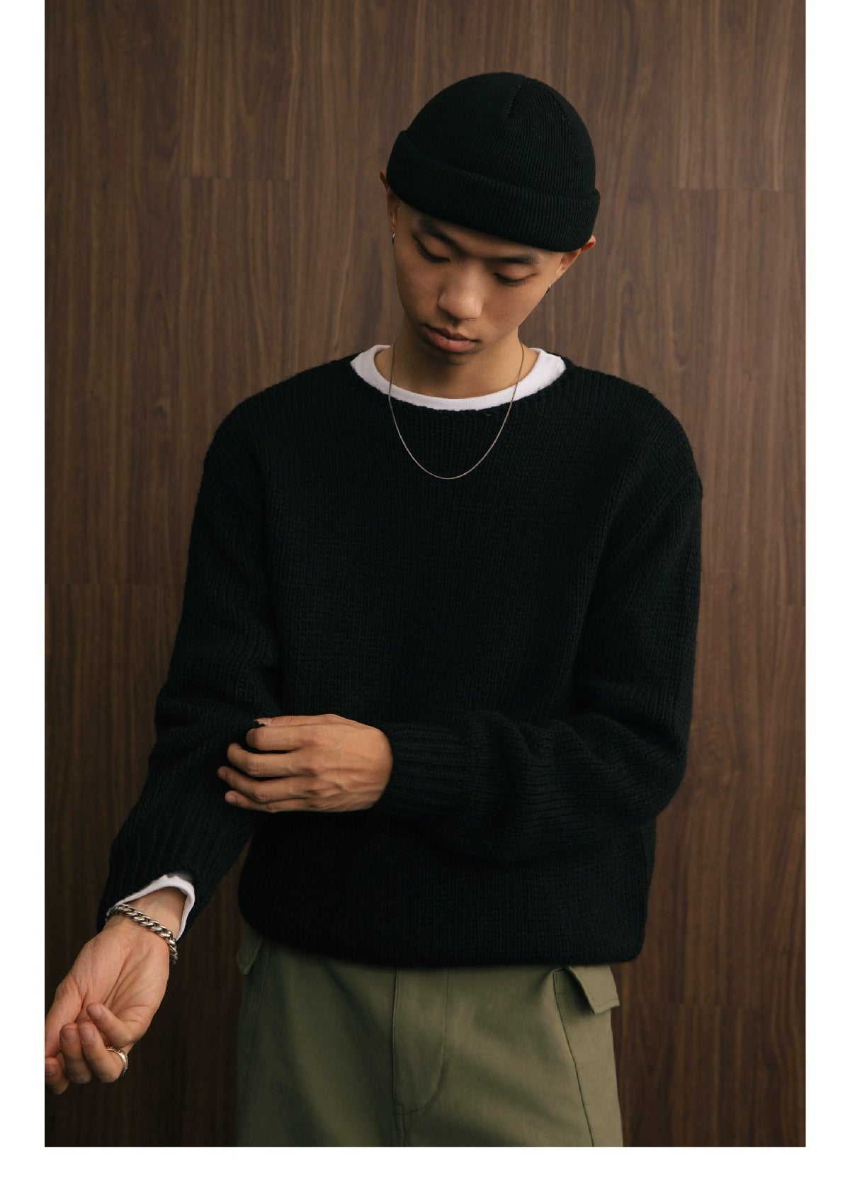 SUPERTOFU Wide Neckline Soft Thick Needle Pullover