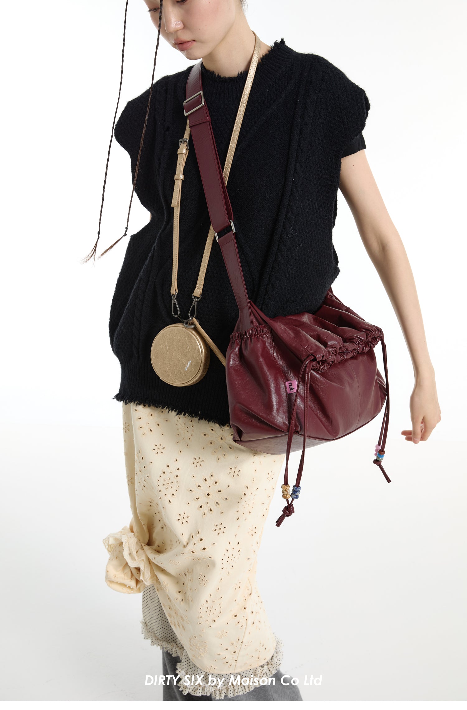 DirtySix Mani stacked bag contrasting natural stone Bag