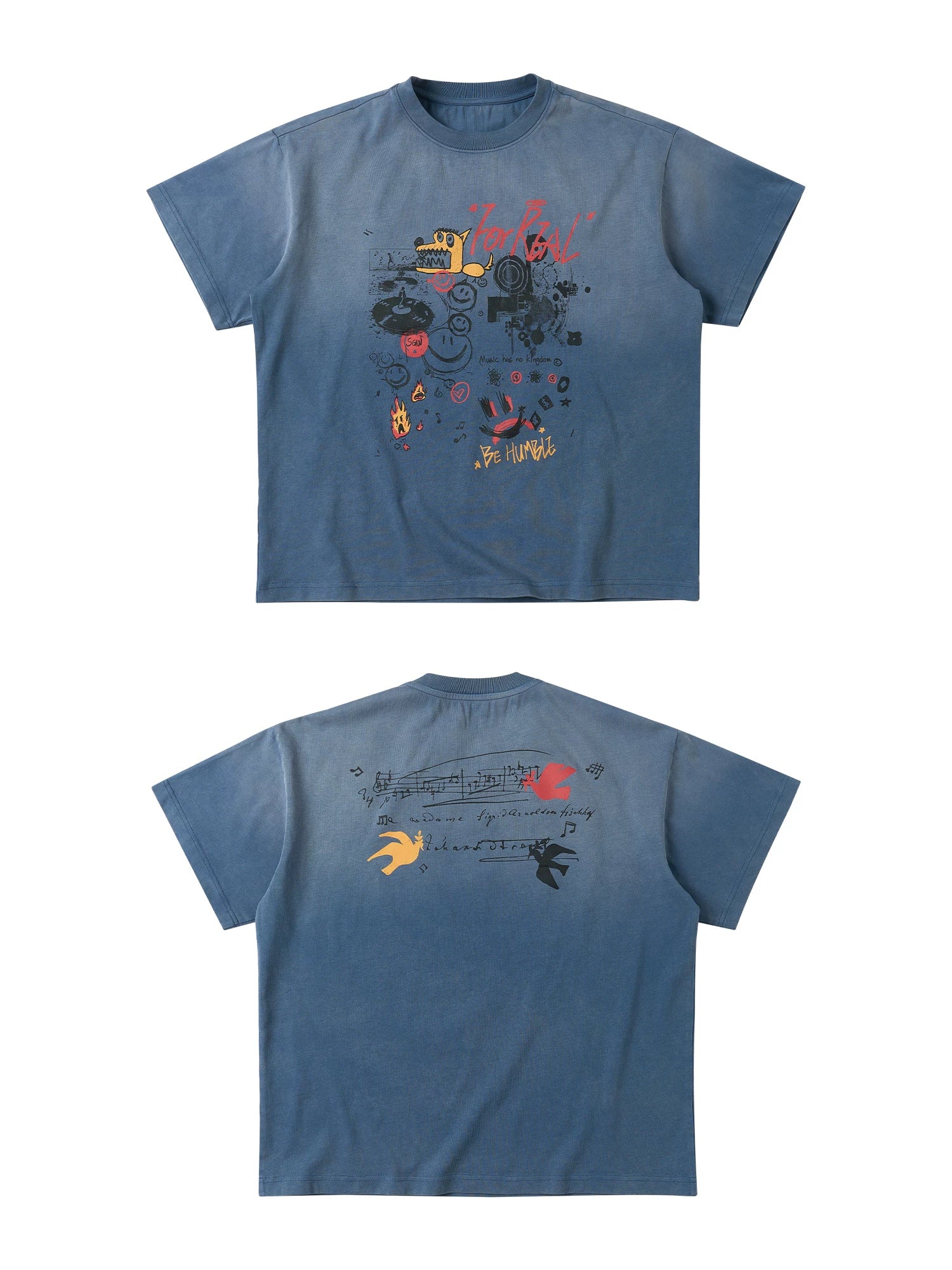 SAXGENWON Graffiti Print Loose Tee