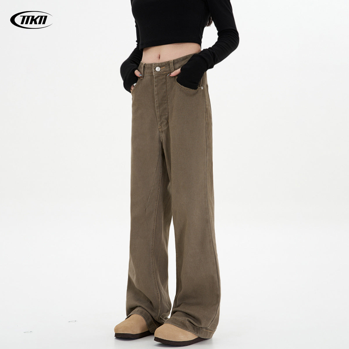 11KN New Straight Loose Wasteland Style Cleanfit Pants