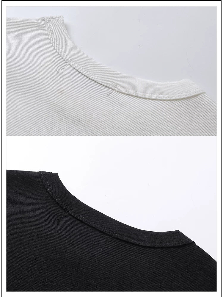 DM Tenacious Shoulder Simple Letter Elastic Tee
