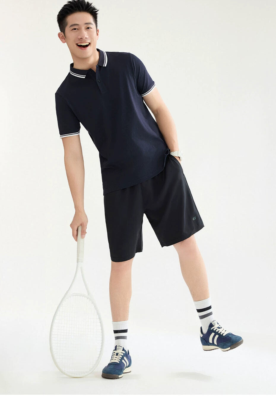 Giordano Contrasting Thin Lapel Tee