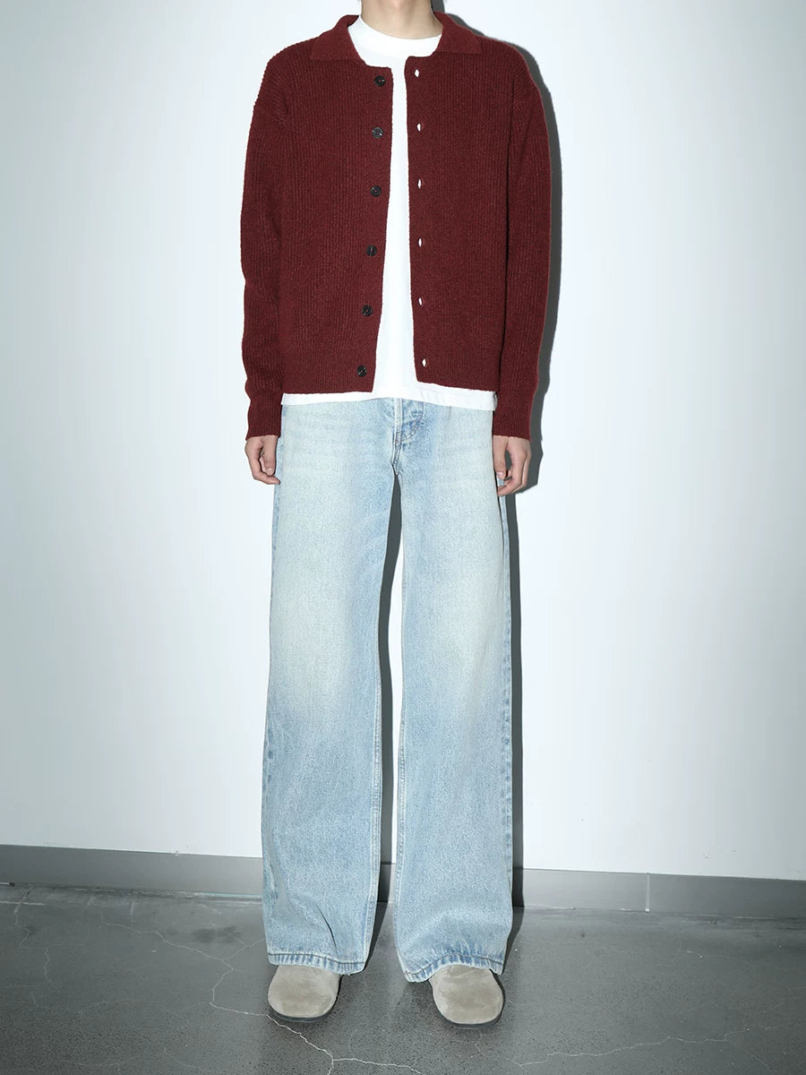 PLUS NO LOGO Thickened Lapel Short Sweater Cardigan