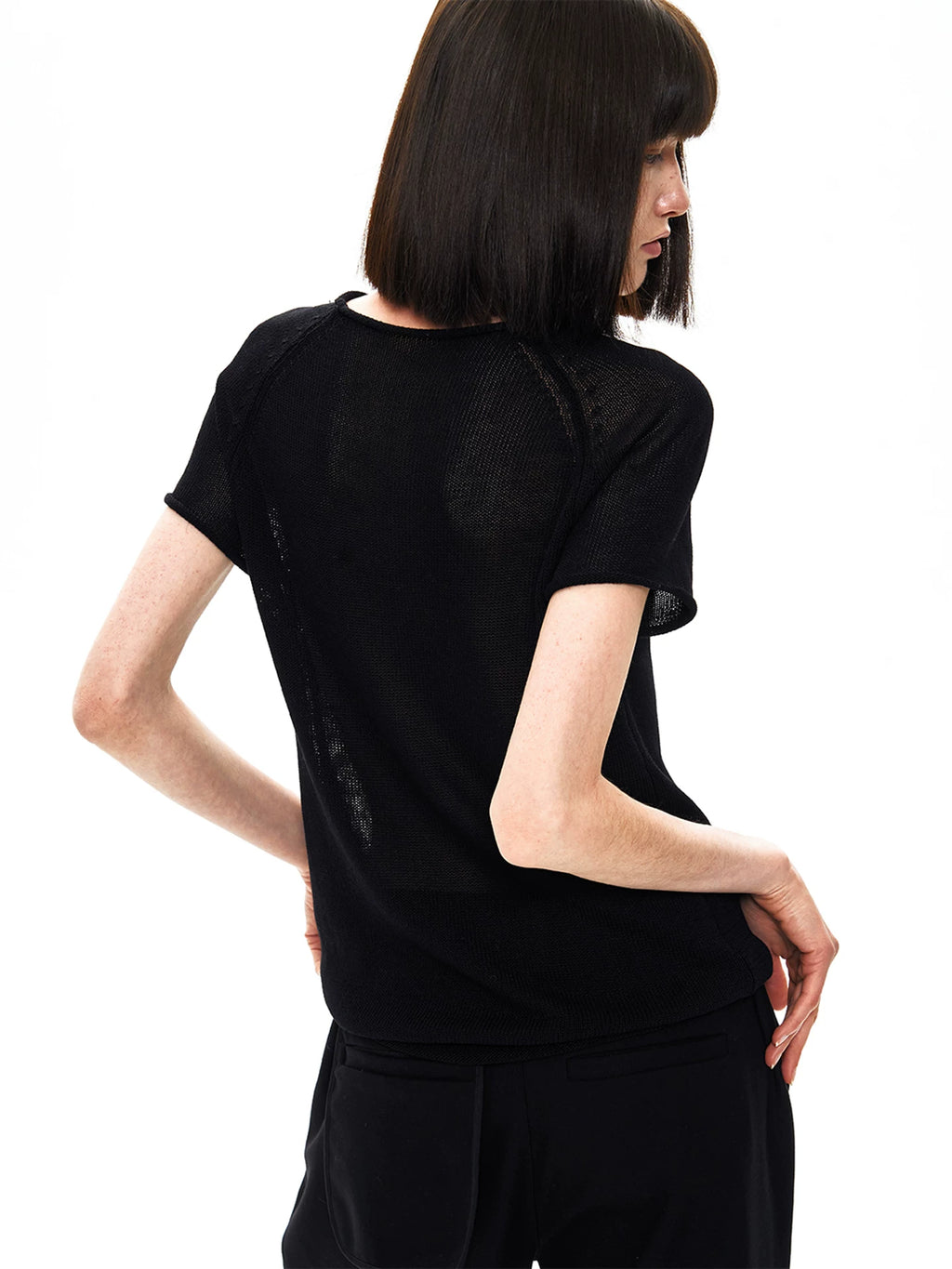 Slight Vogue Curled Lazy Textured Tee