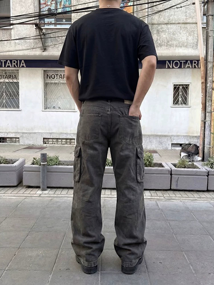 EME Vintage Multi-Pocket Loose Overalls