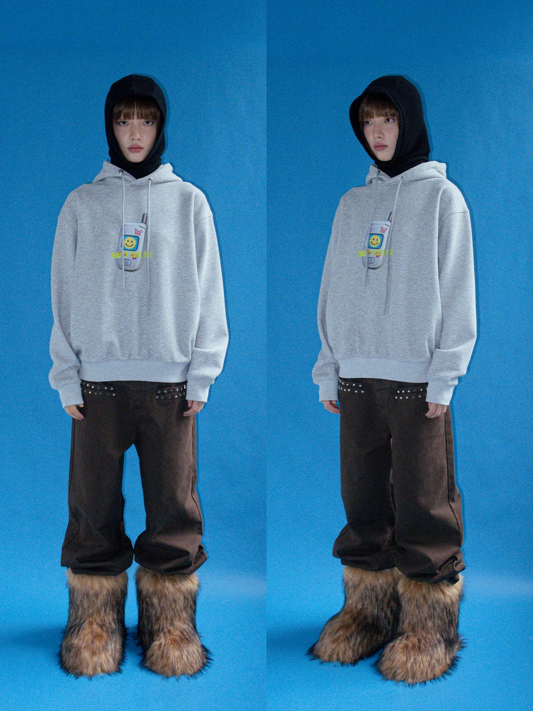 FUNKYFUN Glue-free Fun-printed Fleece Sweater