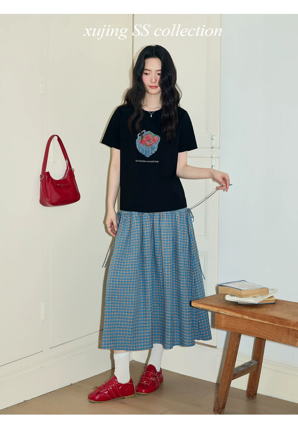 XUJING Front Shoulder Loose and Thin Tee