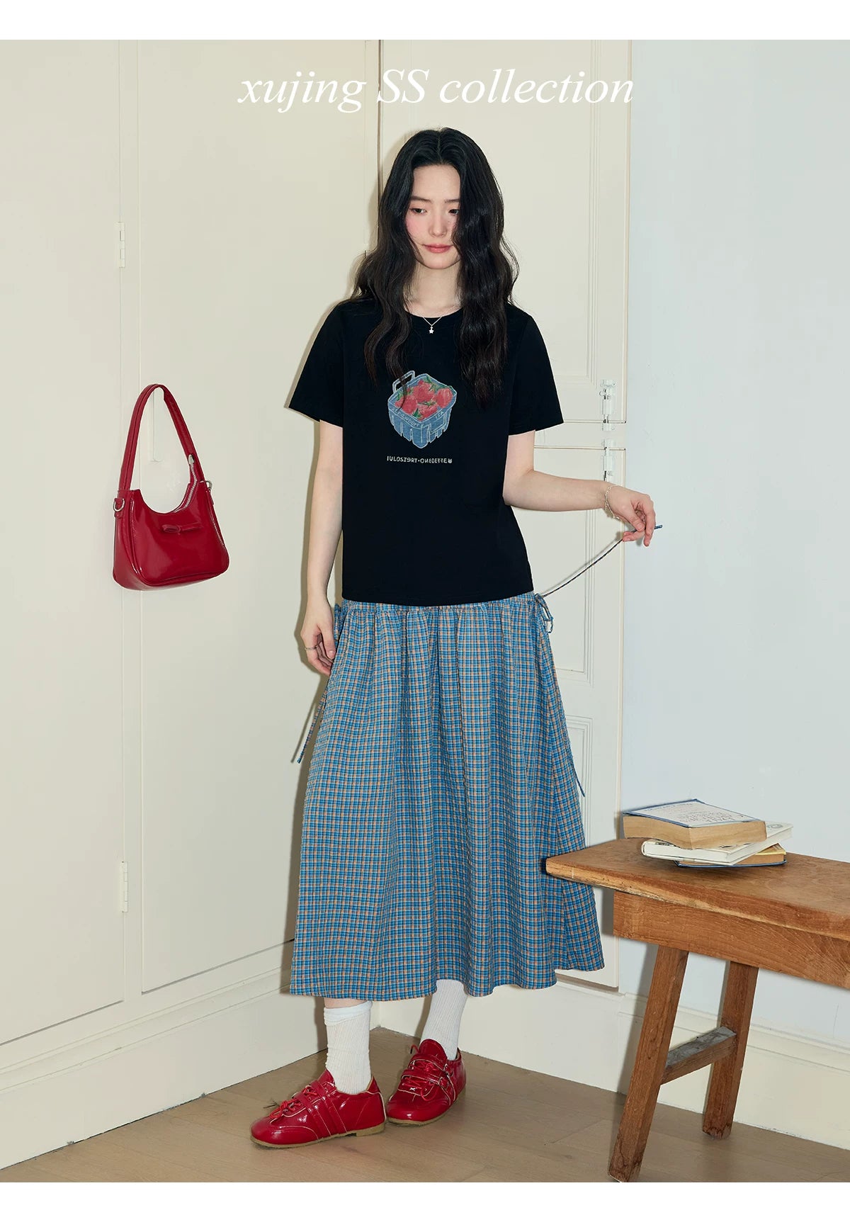 XUJING Front Shoulder Loose and Thin Tee