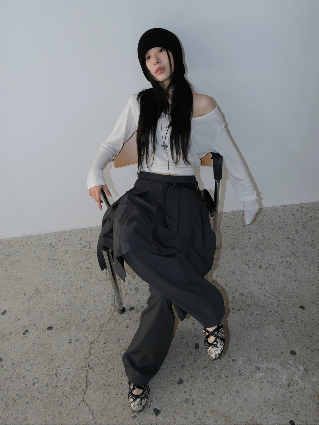 Mooreyu Snake Bow Cross Strap Flats