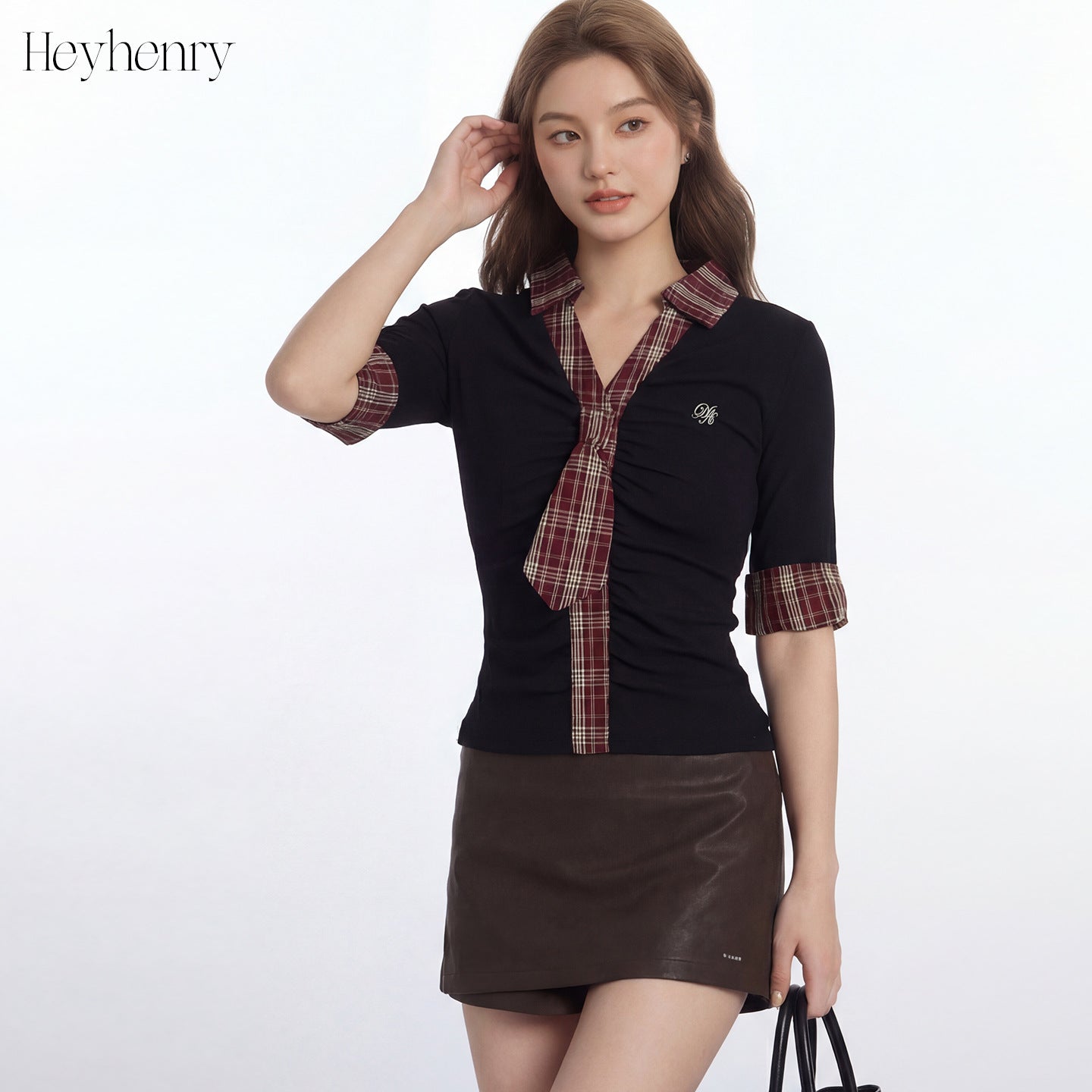 HeyHenry Fake Two-piece Tie Slim Tee
