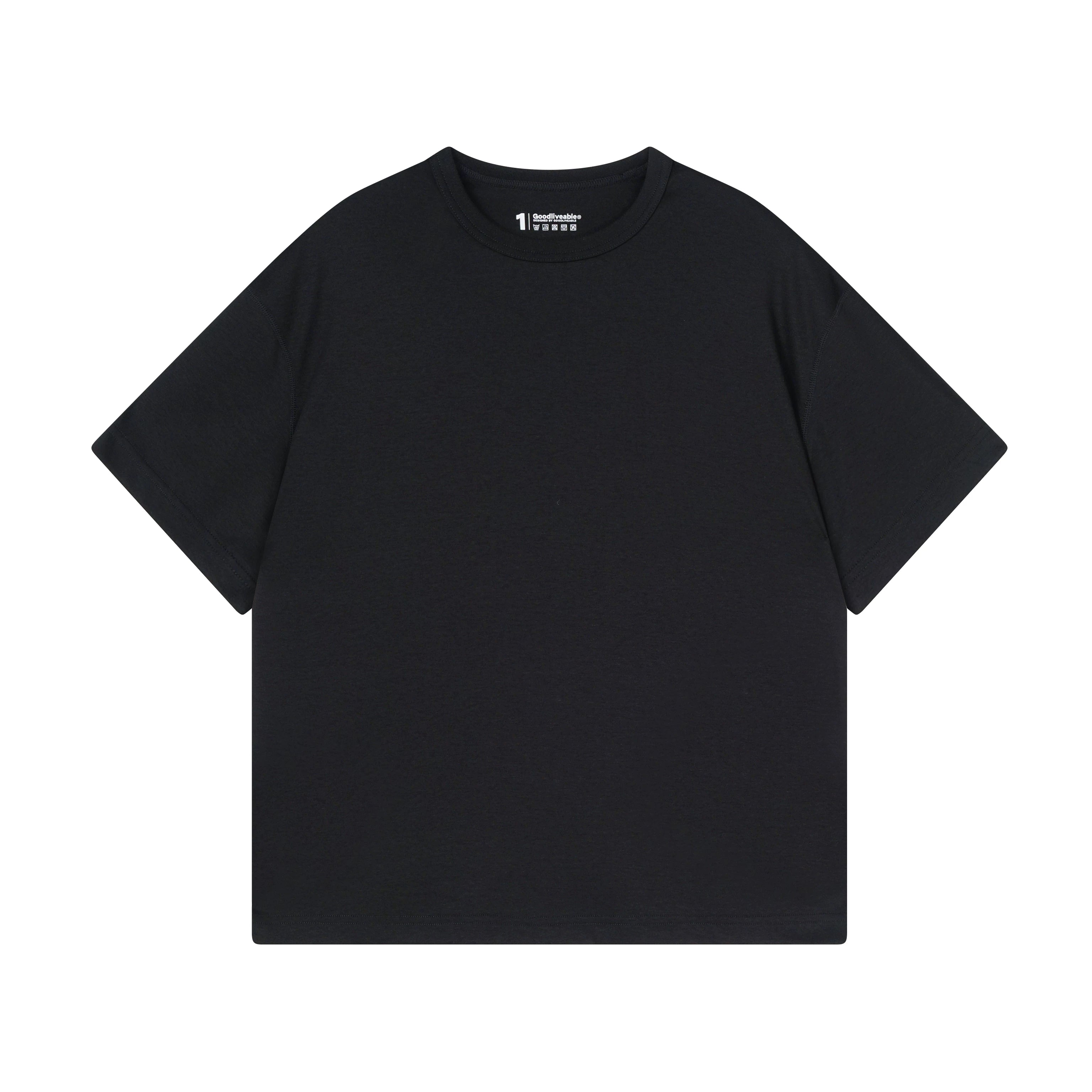 GOODLIVEABLE Small Neckline Casual Versatile Tee