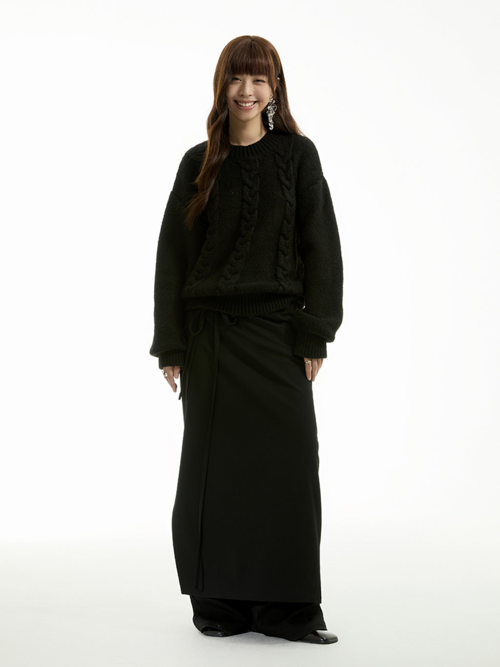 FUNKYFUN Twisted Curved Twist Knitted Sweater