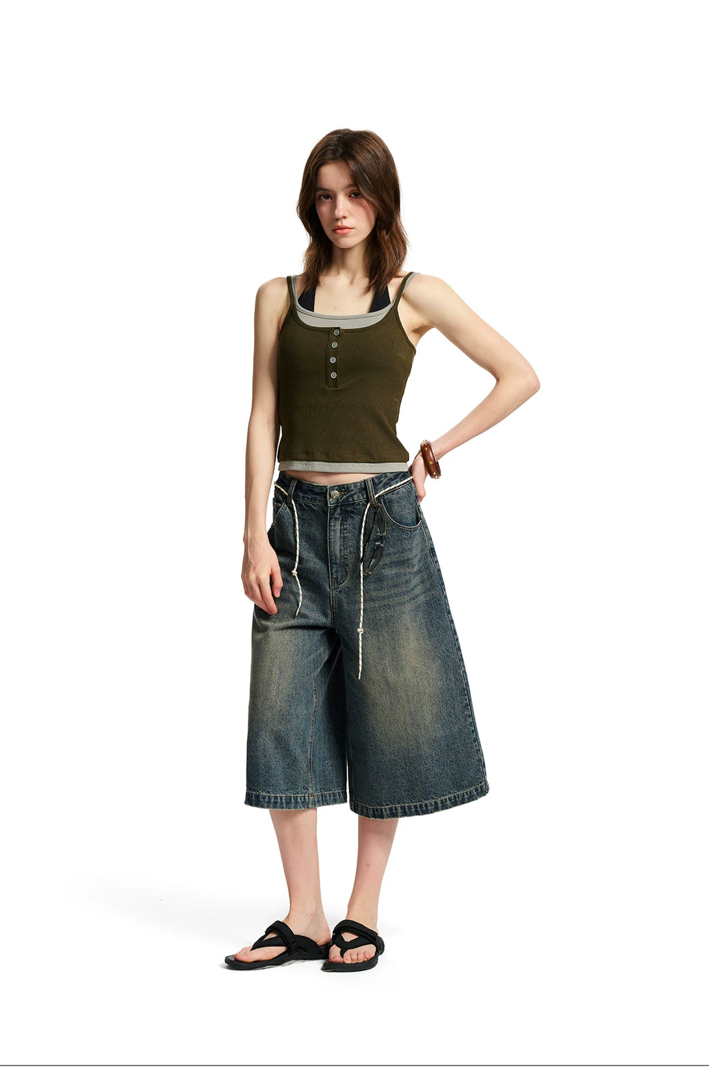 Loopsoon Fake Two-piece Versatile Contrasting Edge Suspenders