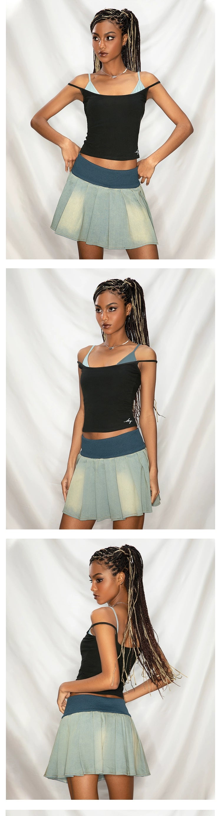 ABMY Slim-fit Contrasting Fake Two-piece Sling Vest