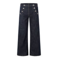 11KN Retro Multi-Button Casual Straight Jeans