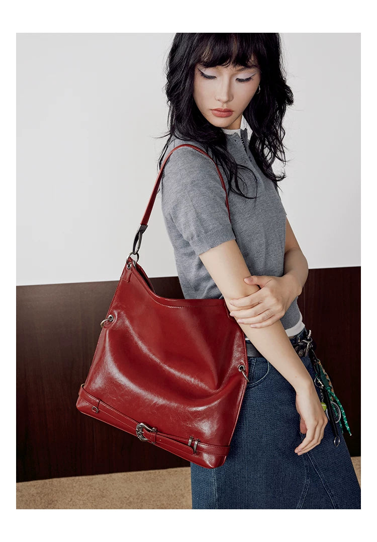 SmoSmos Millennium Cowhide Shoulder Crossbody Tote Bag