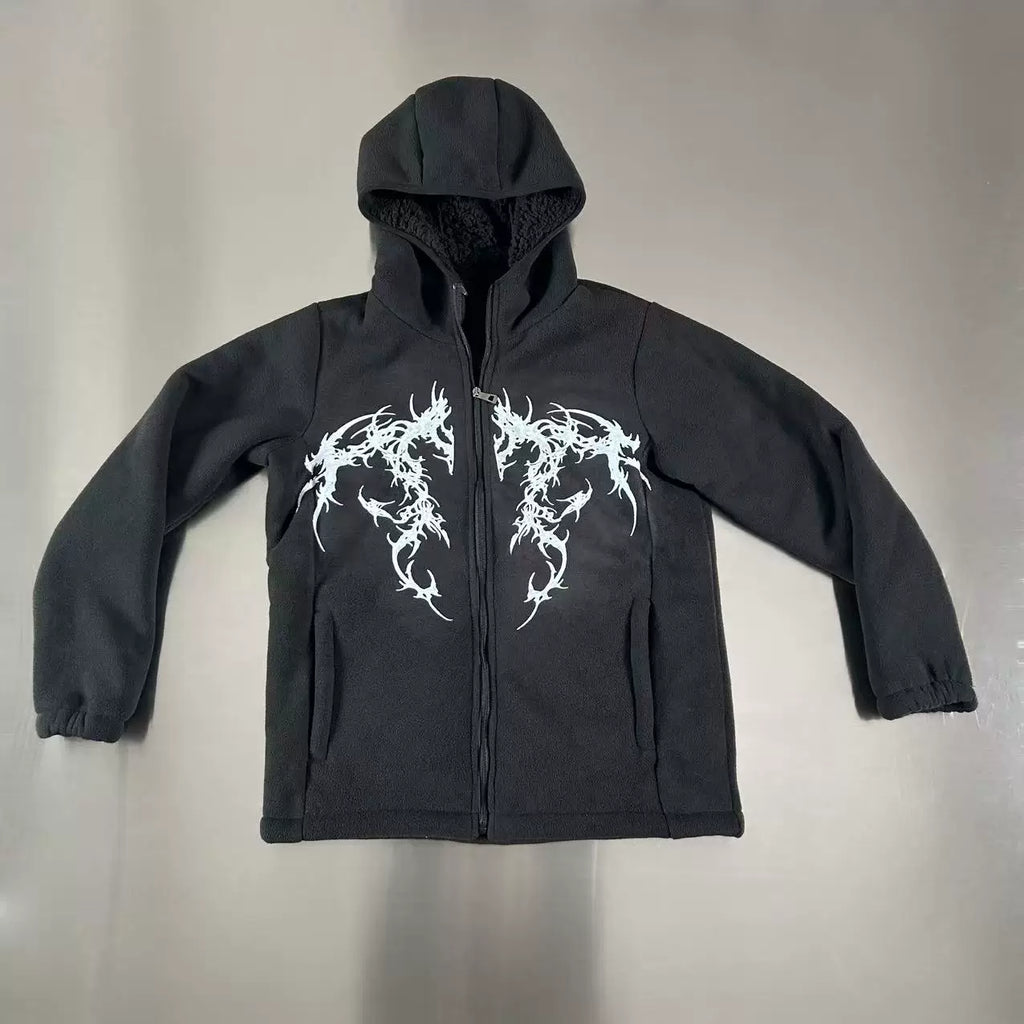 WEBBAR Vintage Loose Extra Thick Fleece Jacket