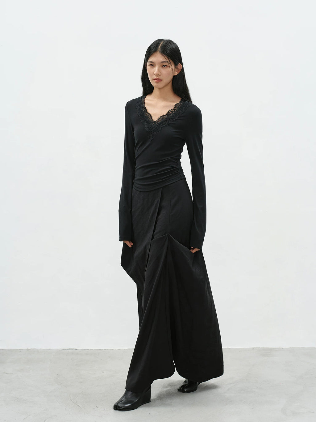 EIGHTHMONTH High Waist Irregular Pleated Dress