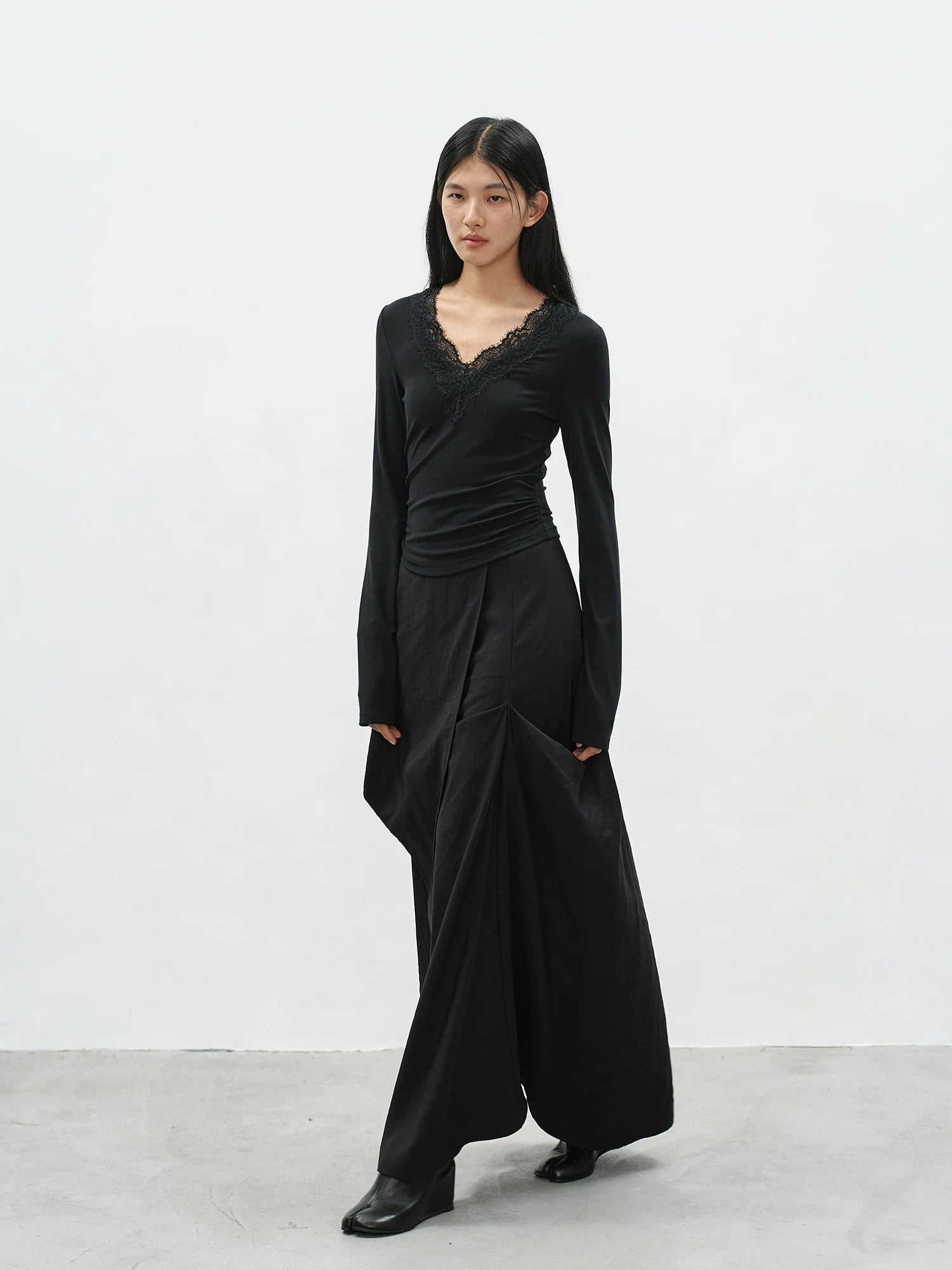 EIGHTHMONTH High Waist Irregular Pleated Dress