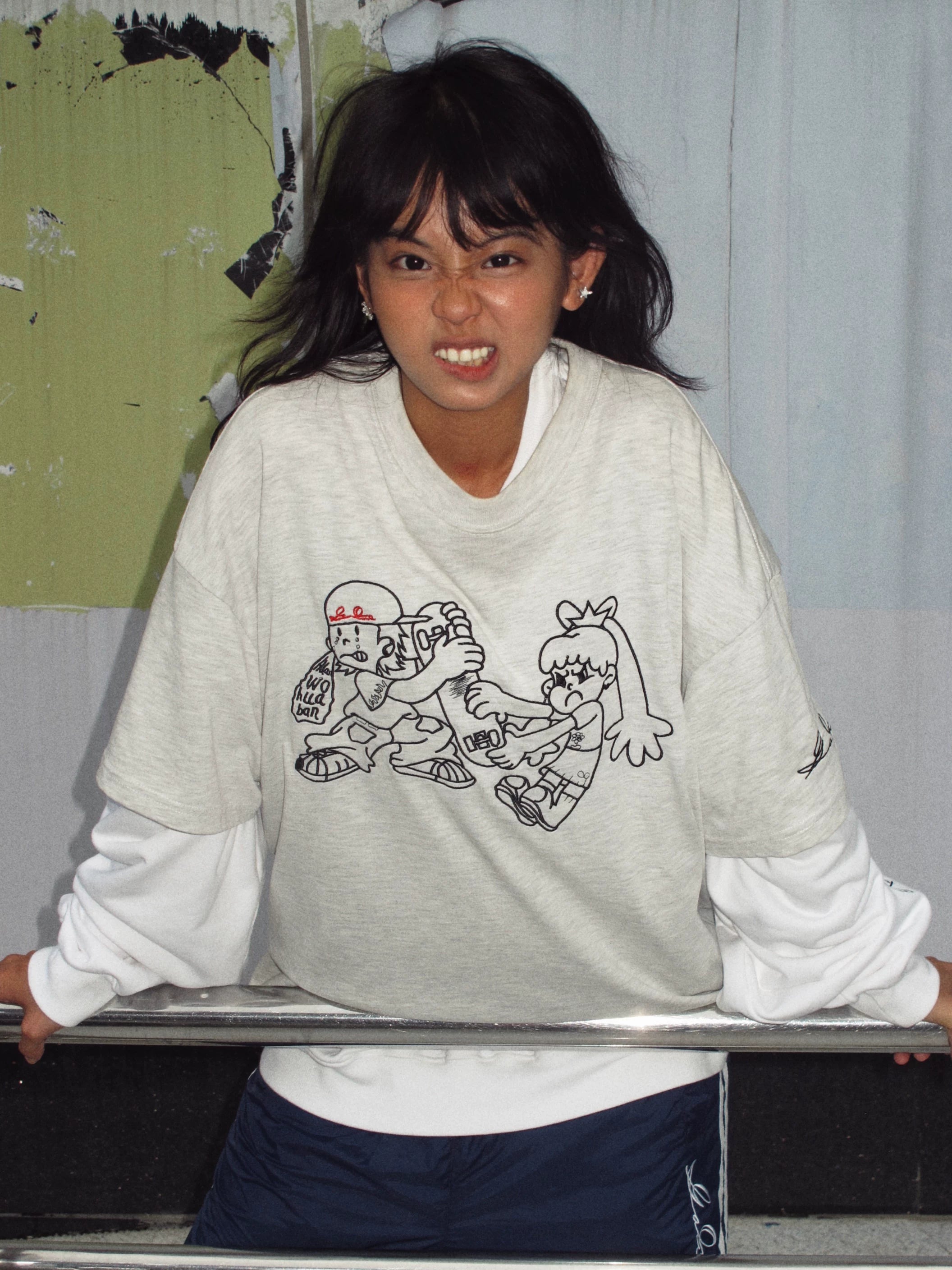 GameOne Cartoon Embroidery Character Casual Tee