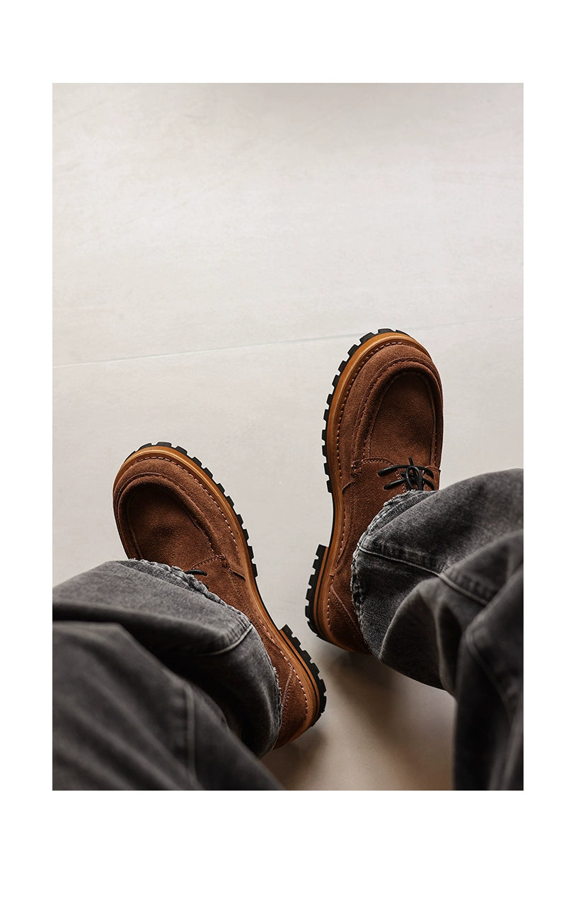 FANGSANHUO Retro Heightening Suede Casual Shoes