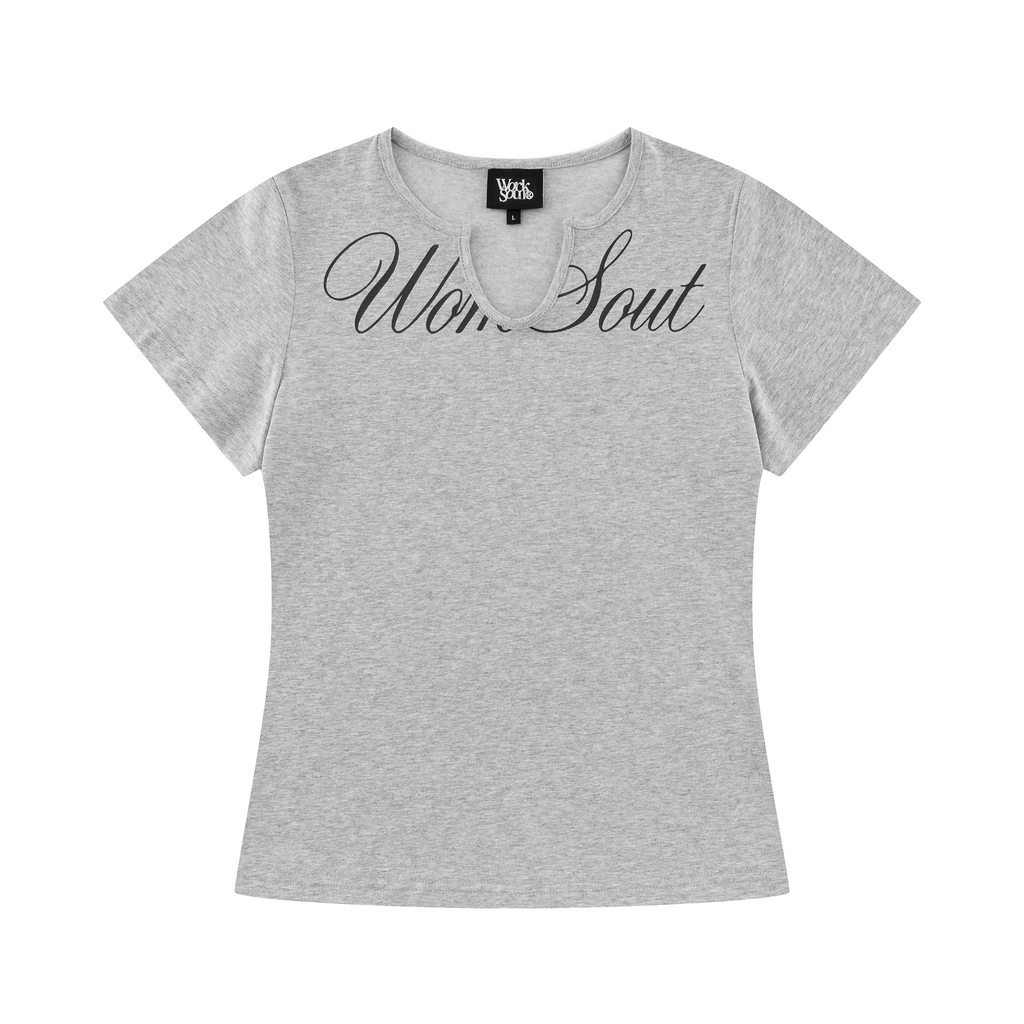 NICEBAD Slim Fit V Collar Body Printed Tee