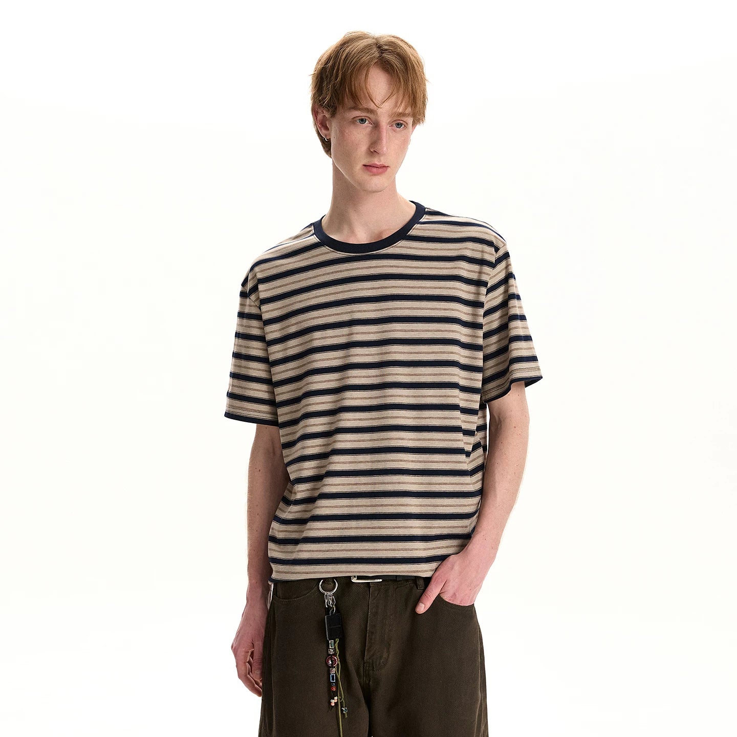 A PUEE Retro High-End Striped Tee – Loose Fit Casual Cleanfit