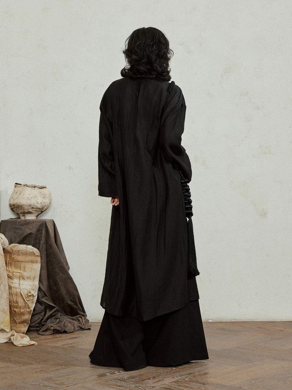 SUNYVONNE Turtleneck Light Long Dress
