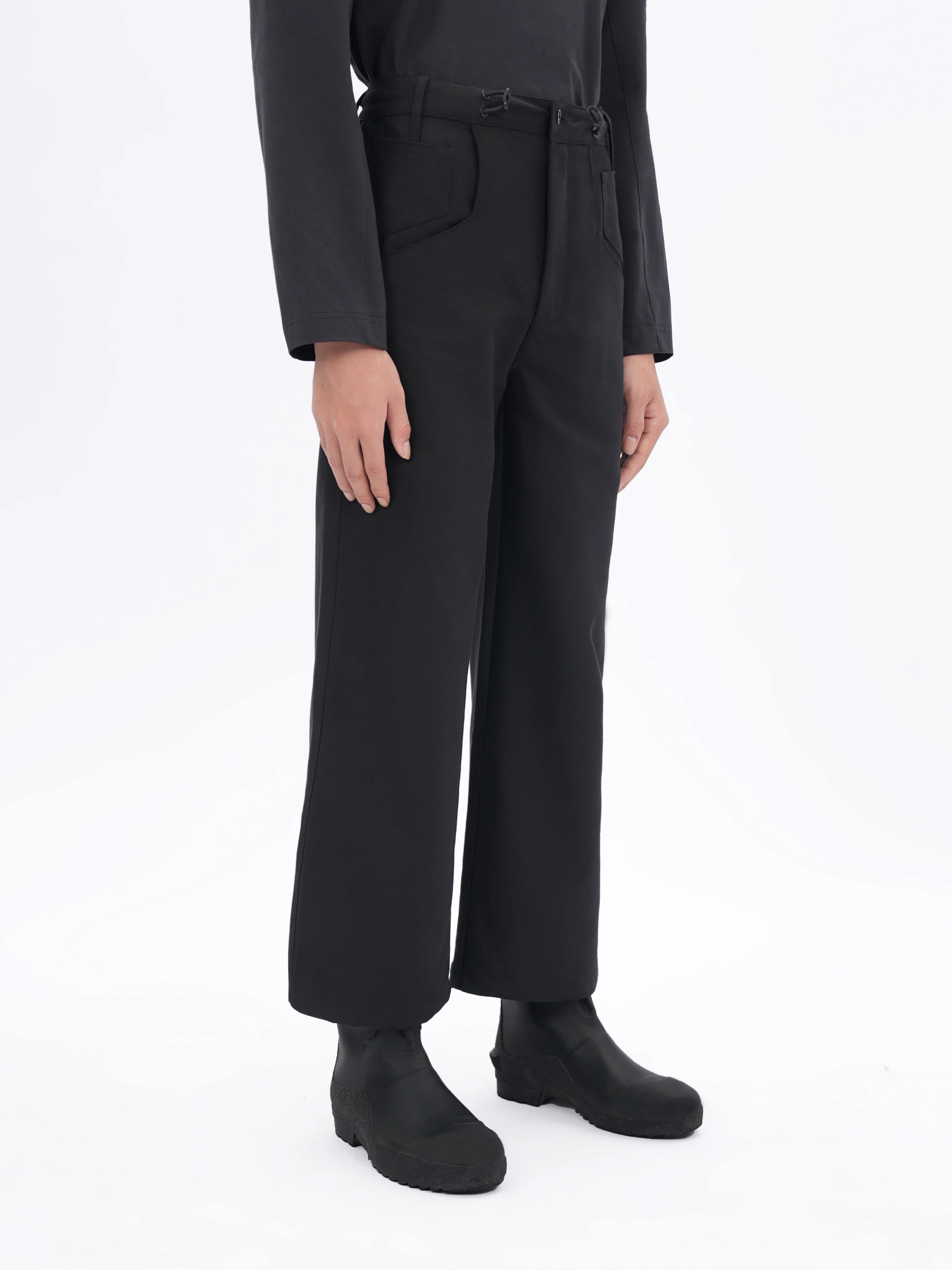 ETHEREAL PRODUCTION Tencel Dark Light Drape Simple Nine-point Pants