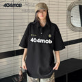 404MOB embroidered short-sleeved POLO shirt