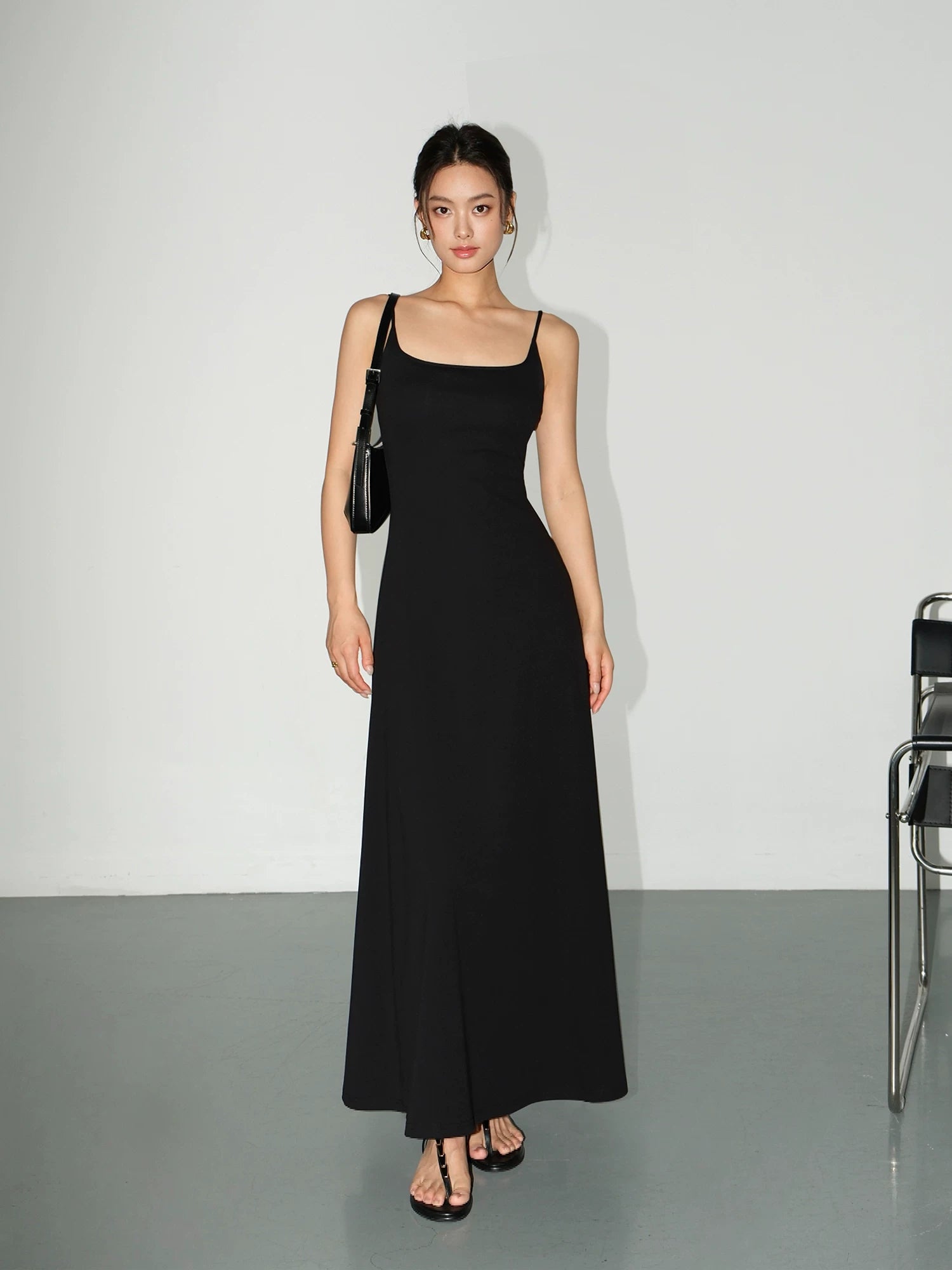 NEVA HU Slim-fit Suspender-knit Dress