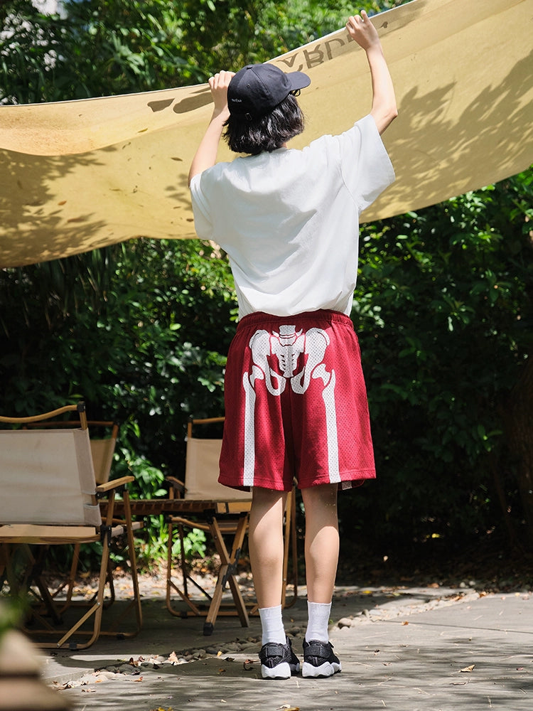 Battles Bone Print Basketball Shorts