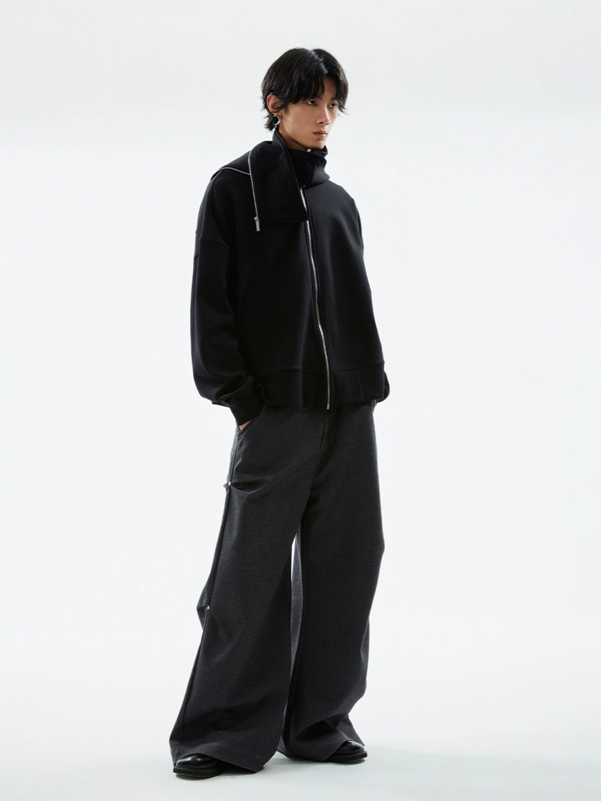 FUNKYFUN Zip-up Hooded Cardigan Jacket