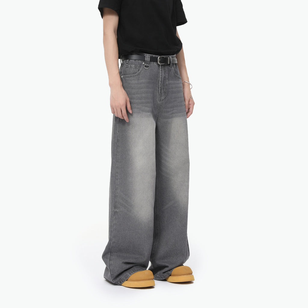 MTLCLOTHES Minimalist Wide Leg Loose Straight Jeans