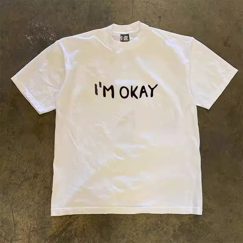 UPUPXIA Funny Print Loose Tee