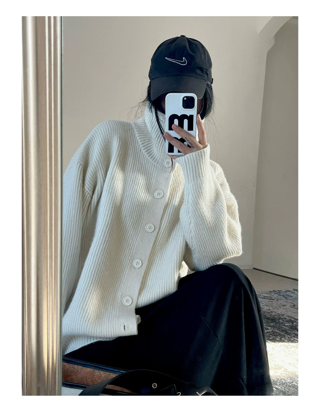 TERRAINCOGNITA Turtleneck Button-down Casual Loose-fitting Sweater
